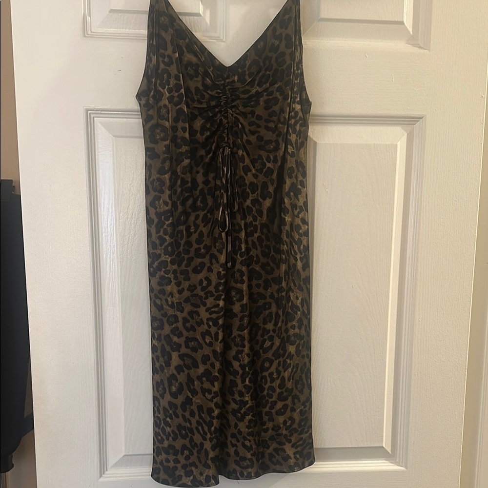 Zara Leopard Print Dress - Brown and Black